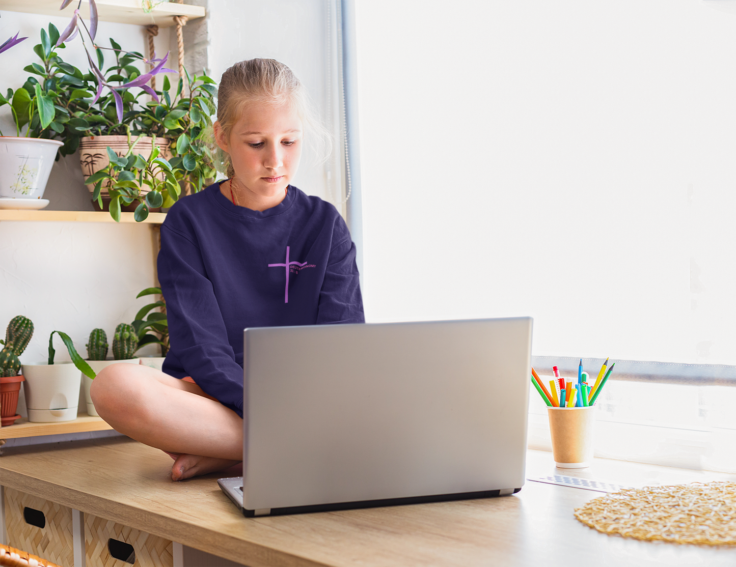 Girls Deuteronomy 31:8  | Sweatshirt